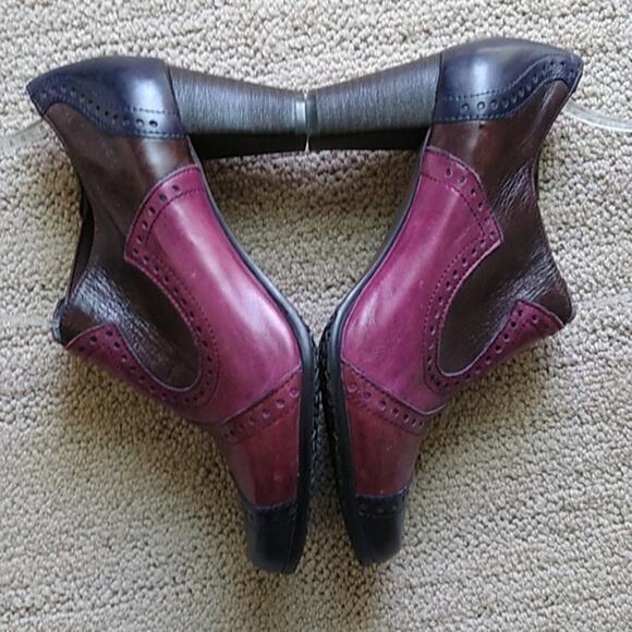 Canal Grande Made In Italy Multicolor Oxford Western Leather Heeled Bootie 36 - Picture 5 of 12
